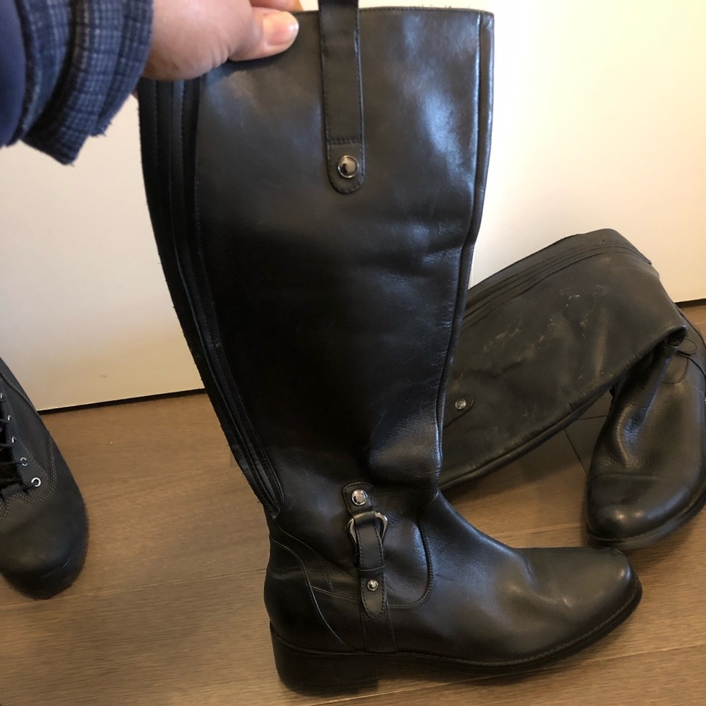 Black calf boots